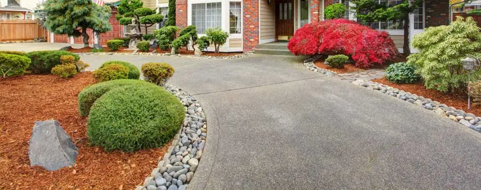 Mulch and rock installation at a residential property in Gresham, OR.