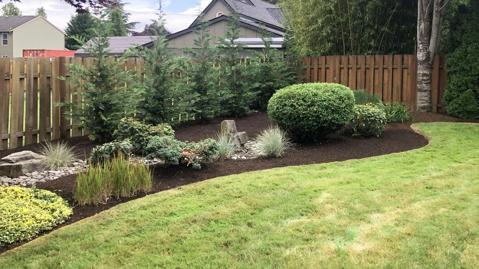 New landscaping installed at a home in Gresham, OR.