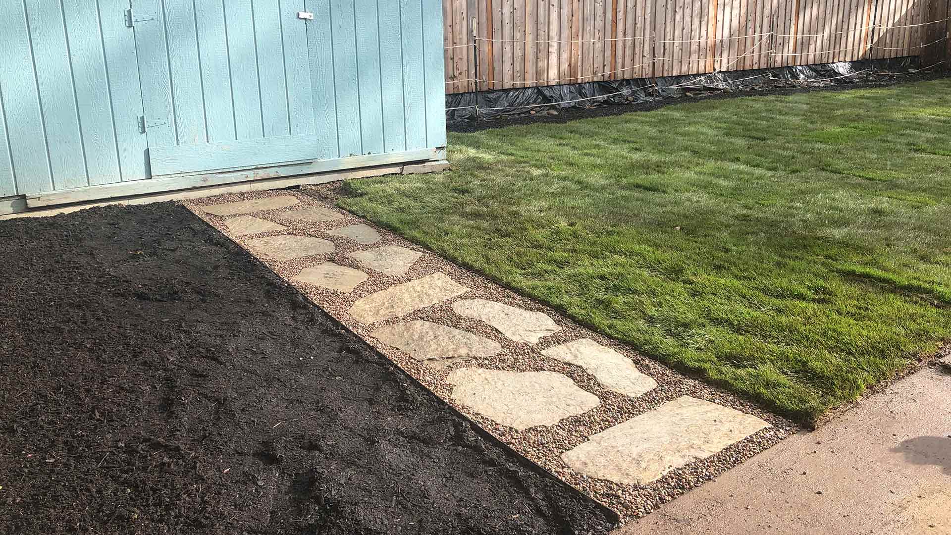 Walkway installation with stone being built in Sunnyside, OR.