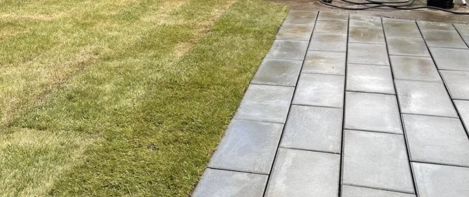 Newly installed paver patio in Portland, OR.