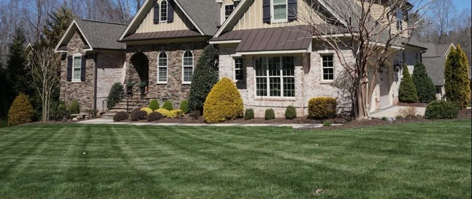 House in Gresham, OR, with freshly mowed grass.