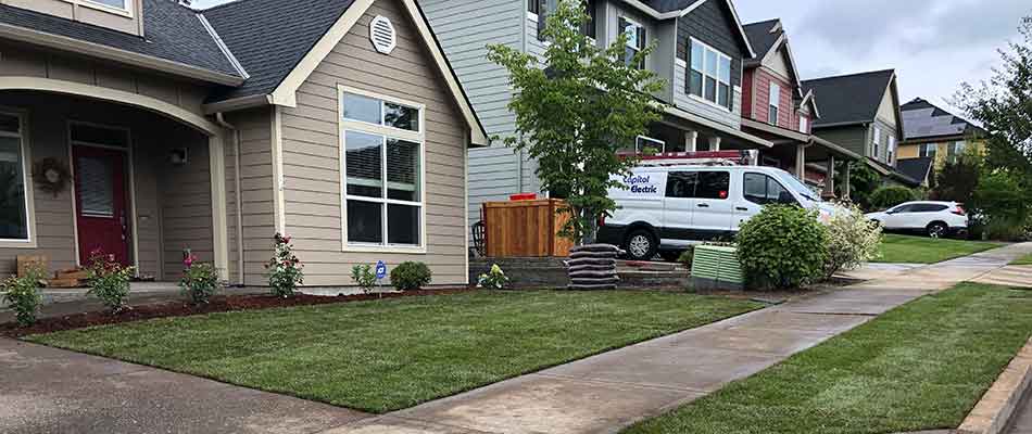 Landscaping installed in front of a property in Happy Valley, OR.