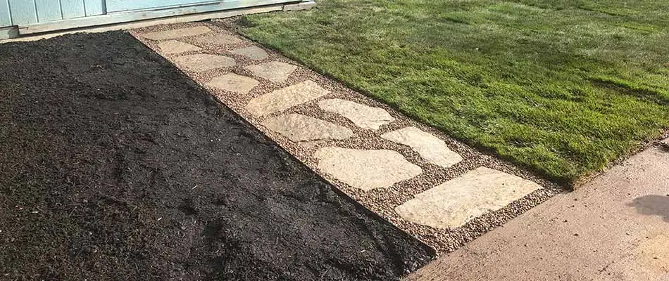 Fresh sod installed in the back yard of a Happy Valley, OR property.