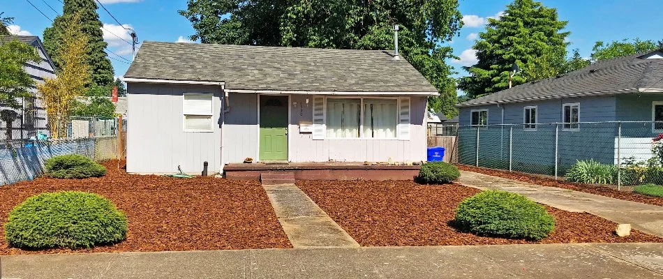 Yard in Jennings Lodge, OR, after a yard cleanup.