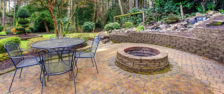 Paver fire pit found on property in Troutdale, OR.