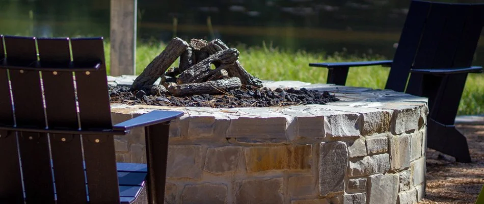 Wood-burning fire pit with chairs in Garden Home-Whitford, OR.