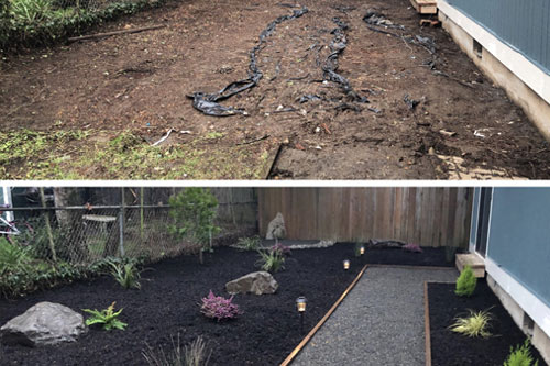 New landscape installation at a home in Happy Valley